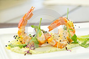 Gourmet appetizer with shrimp