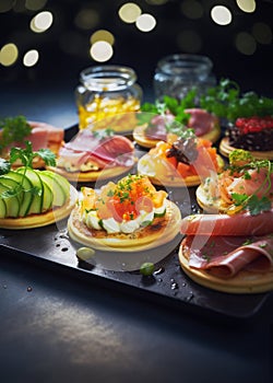 Gourmet Assorted Canape for festive dinner
