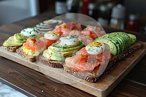 Gourmet avocado toast with smoked salmon