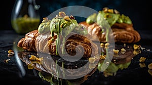 Gourmet Breakfast Treat: Pistachio Croissant with Nutty Flavor
