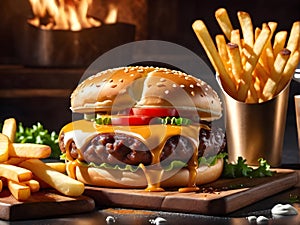 Gourmet Burger Extravaganza: Food Art