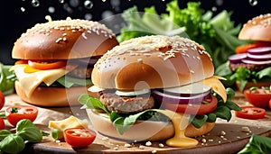 Gourmet Cheeseburgers with Toppings