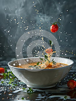 Gourmet chefs challenge norms, turning prepackaged soup into a culinary masterpiece with fresh herbs