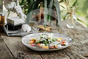 Gourmet chicken salad with parmesan