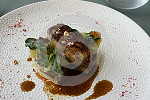 Gourmet dish pan fried foie gras