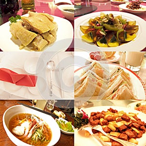Gourmet food collage