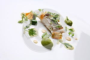 Gourmet food hake vegetables