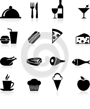 Gourmet food icon set