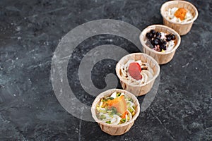 Gourmet food Snack Tartlet Creamy goat cheese Dried Fruit Appetizer