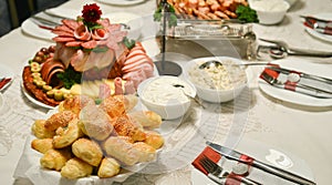 Gourmet food, table,cold cuts photo