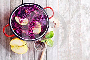 Gourmet Fresh Purple Cabbage and Apple Salad