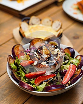 Gourmet goat cheese salad with balsamic vinaigrette