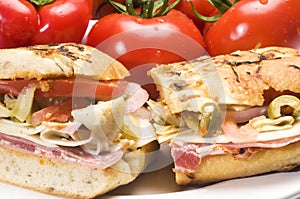 Gourmet ham italian sandwich