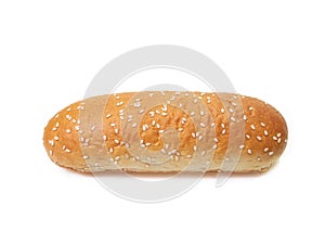 The gourmet hot dog bun fast-food isolated on white background.