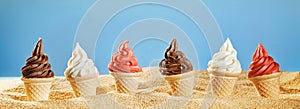 Gourmet ice-cream on a tropical beach in summer