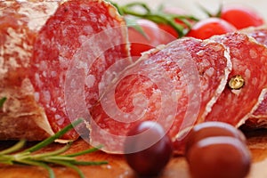 Gourmet italian food salami