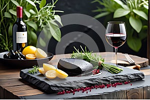 Gourmet Meal Served on a Pristine White Plate - Meticulously Arranged Cuisine, Masterfully Cooked Salmon Delight photo
