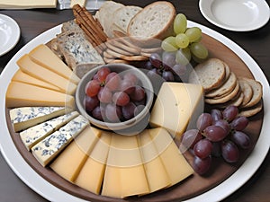 Gourmet Medley: Exploring a Top-Down View of Sausage and Cheese Platter
