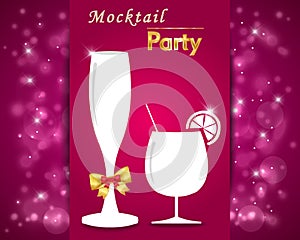 Gourmet mocktails and drinks party , goblet graphic party invitation card