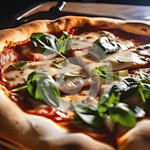 A gourmet pizza being slid into a wood-fired oven3