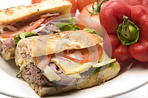 Gourmet roast beef sandwich