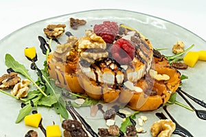 Gourmet Roasted Yellow Pepper Salad with Goat Cheese and Raspberries