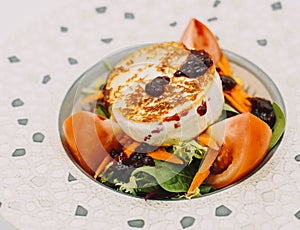 Gourmet salad with goat cheese