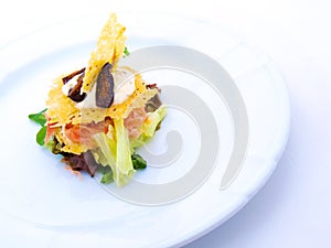 Gourmet Salad on White Plate