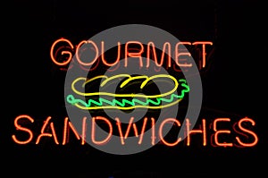 Gourmet Sandwiches Neon Sign