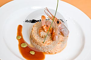 Gourmet seafood with shrimp