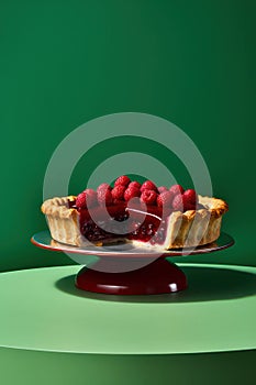 Delicious dessert sweet fresh raspberry background food cream red pie cake berry homemade fruit