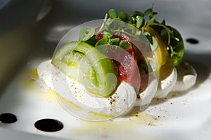 Gourmet tomato and cheese appetizer