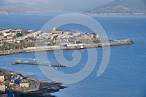 Gourock aerial view from Lyle Hill in Greenock, Inverclyde