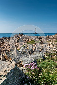 Goury lighthouse, Cap de la Hague, France,