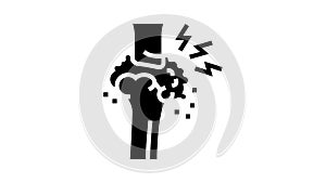 gout health problem glyph icon animation