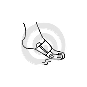 gout pain line icon on white background