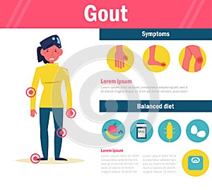 Gout Vector. Cartoon.  art on white background.