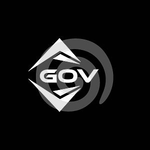 GOV abstract technology logo design on Black background. GOV creative initials letter logo concept