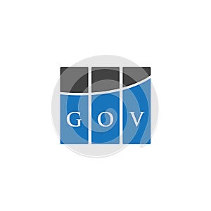 GOV letter logo design on WHITE background. GOV creative initials letter logo concept. GOV letter design