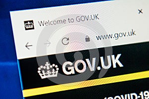 GOV.uk Web Site. Selective focus.