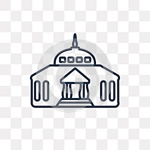 Goverment Building vector icon isolated on transparent background, linear Goverment Building transparency concept can be used web photo