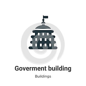 Goverment building vector icon on white background. Flat vector goverment building icon symbol sign from modern buildings photo