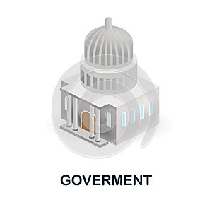 Goverment 3d icon Simple element from buildings collection. Creative Goverment icon for web design, templates photo