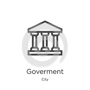goverment icon vector from city collection. Thin line goverment outline icon vector illustration. Outline, thin line goverment photo