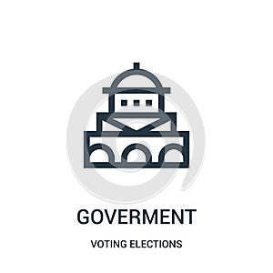 goverment icon vector from voting elections collection. Thin line goverment outline icon vector illustration photo
