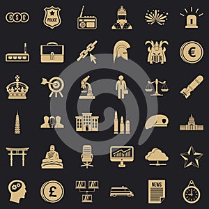 Goverment icons set, simple style photo