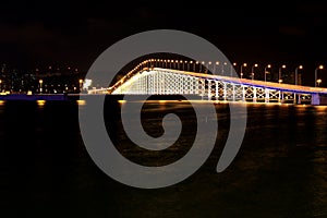 Governador Nobre de Carvalho Bridge At Night, Macau, China photo