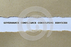 governance compliance consulting services on white paper