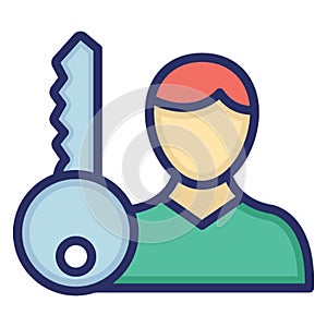 Governing man, keykeeper .     Vector icon which can easily modify or editable