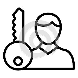 Governing man, keykeeper .  Vector icon which can easily modify or edit